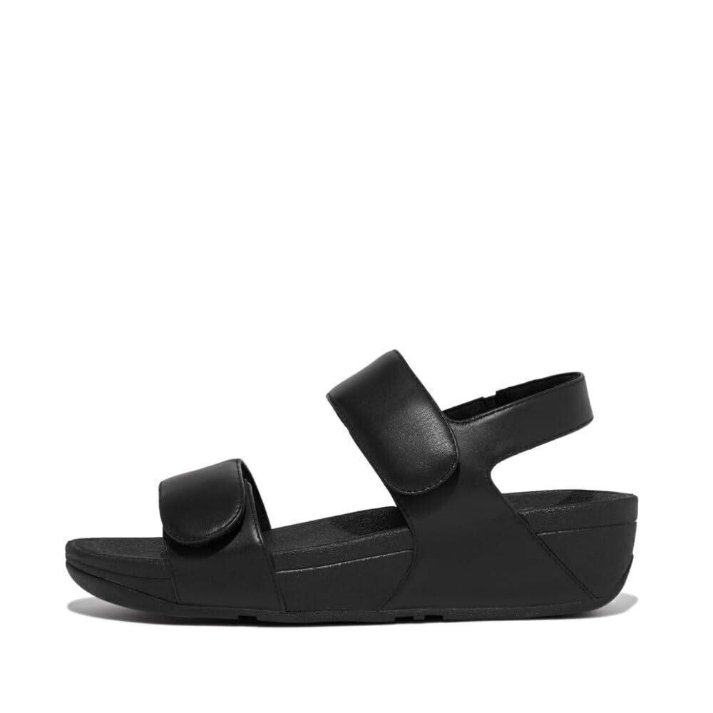 FitFlop Lulu Adjustable Leather Back-Strap Sandals, Color:, Black, Size 8.5